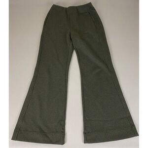 ME+EM Flare Leg‎ Pants Houndstooth Women's Size US 6 UK 10 Olive Green EUC